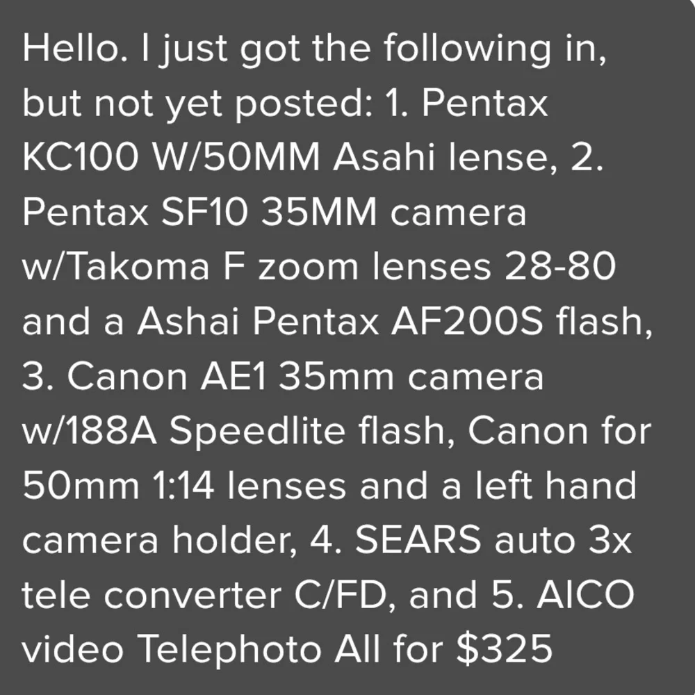 Canon and Pentax Digital Cameras(3) Set -